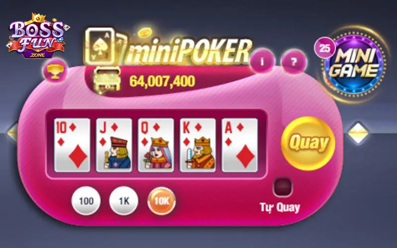 Các tổ hợp đặc biệt trong cách chơi mini poker